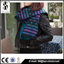 Classic winter design acrylic custom jacquard scarf